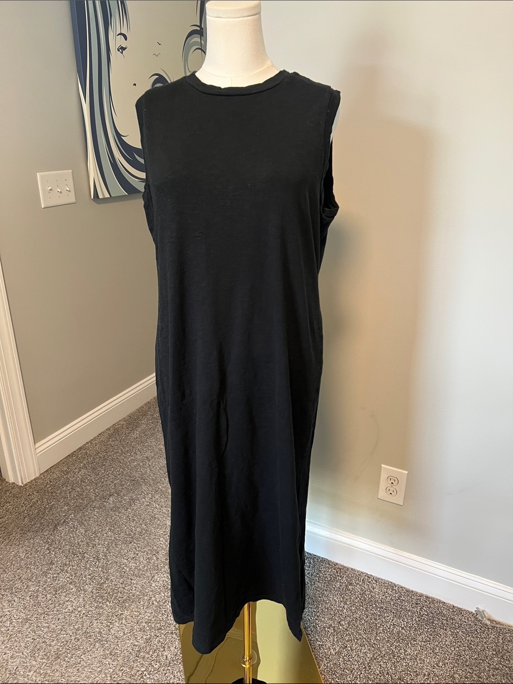 Universal Thread Black Sleeveless Maxi Tank Dress